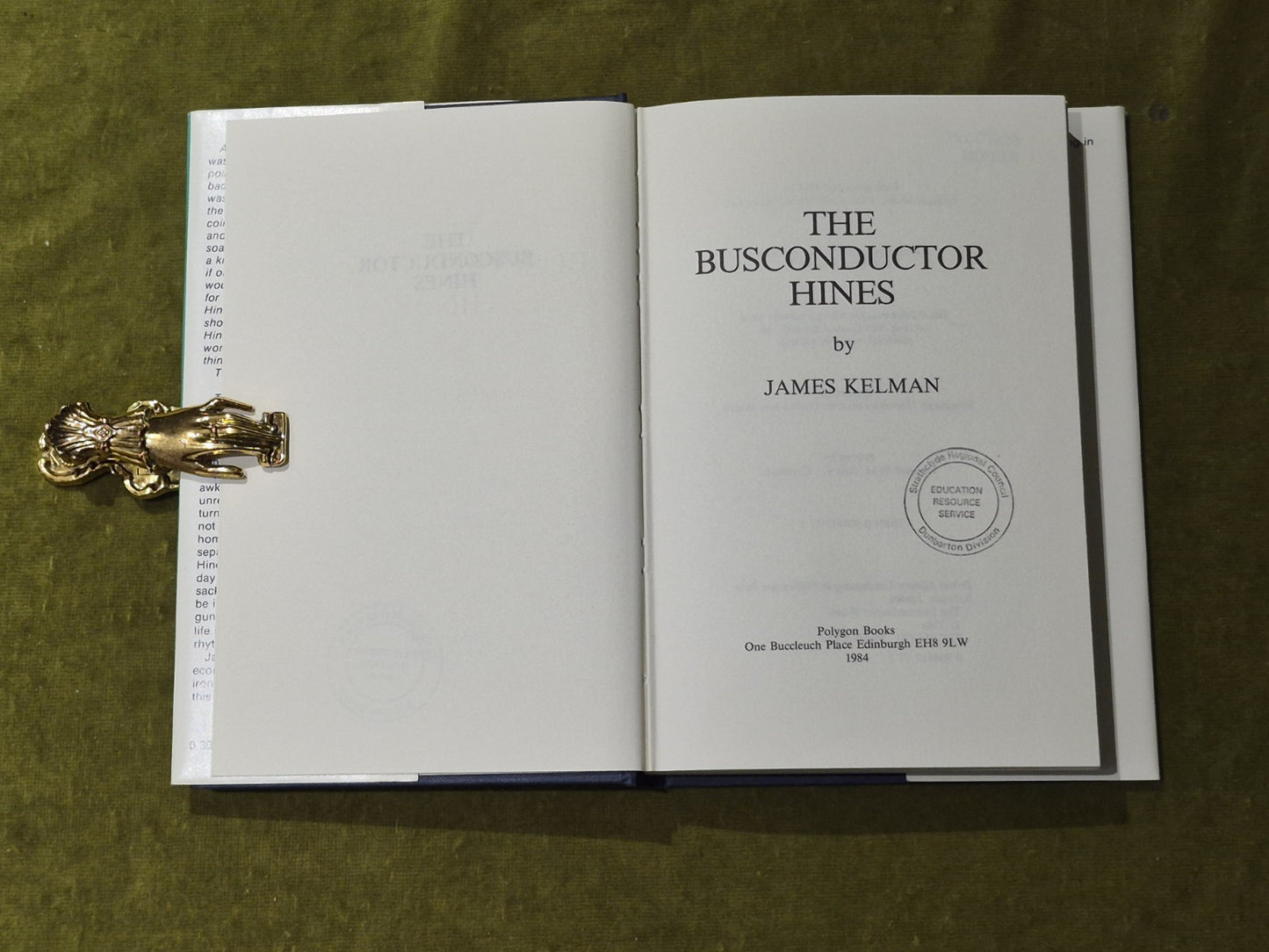 James Kelman The Busconductor Hines Polygon Books 1984 1st HB DJ Ex Library VGC5