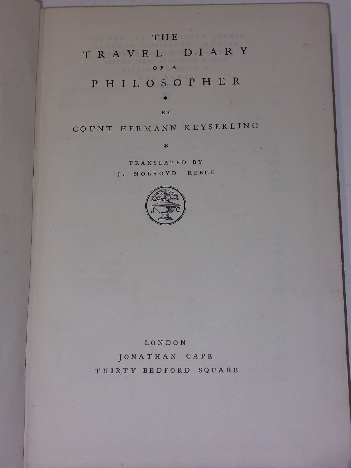 The Travel Diary Of A Philosopher by Count Hermann Keyserling, Complete (1927)4