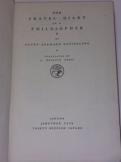 The Travel Diary Of A Philosopher by Count Hermann Keyserling, Complete (1927)4