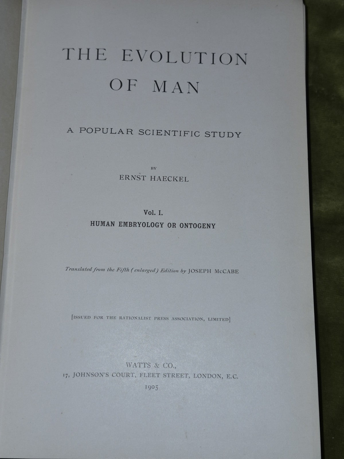 The Evolution of Man (1905) Complete Two Volumes Ernst Haeckel7
