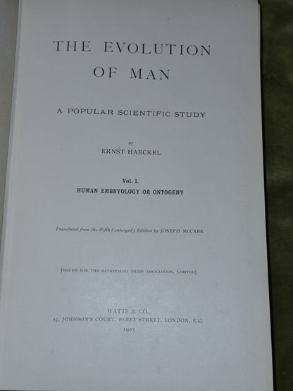 The Evolution of Man (1905) Complete Two Volumes Ernst Haeckel7
