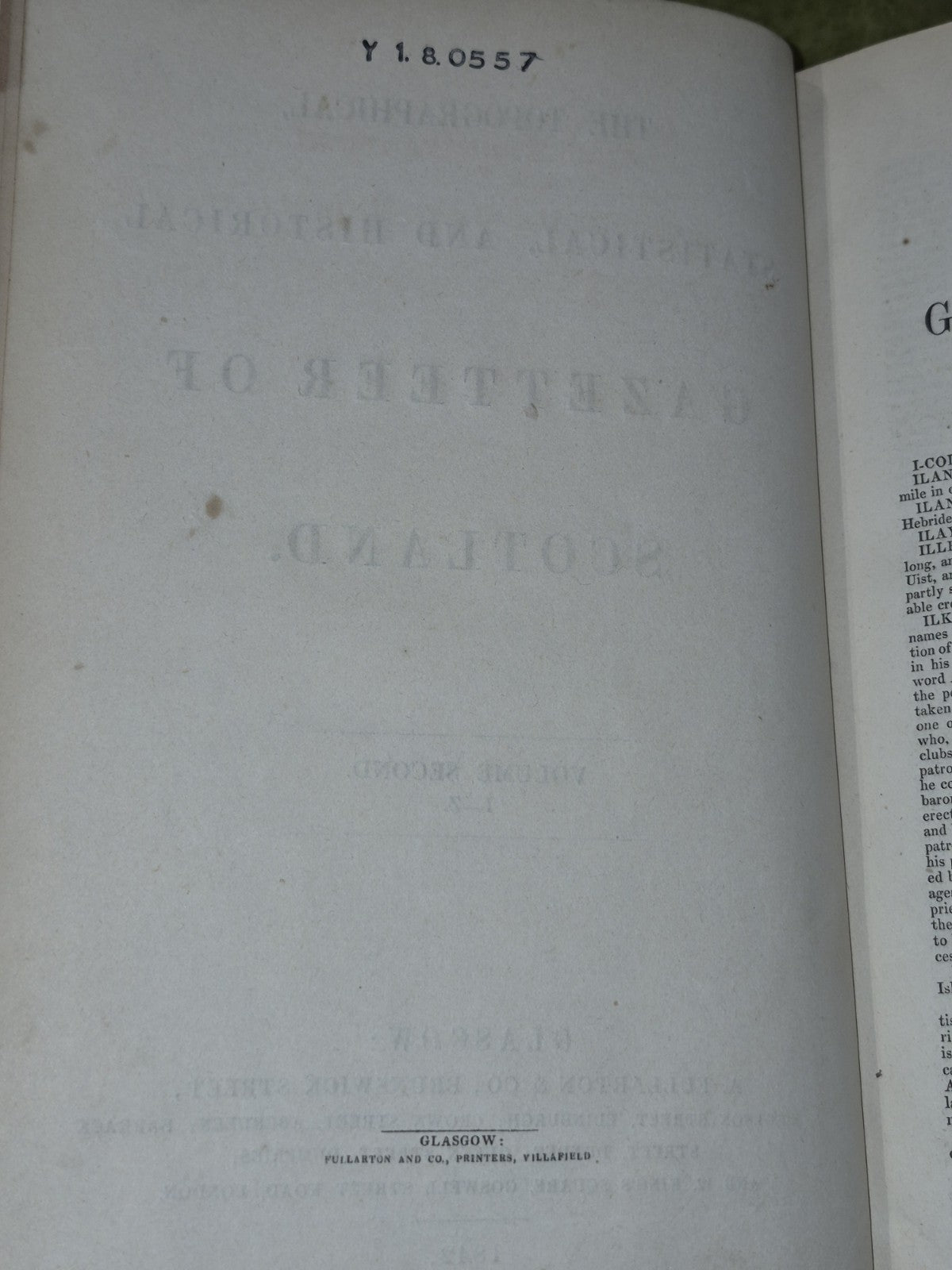 The Topographical Statistical and Historical Gazetteer of Scotland Set 1 and 27