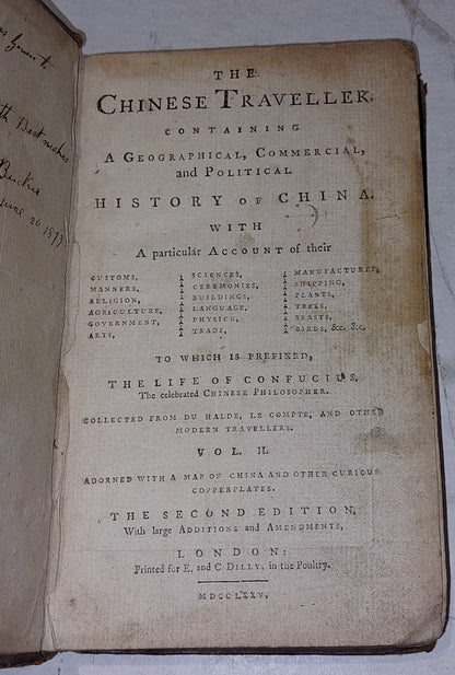 The Chinese Traveller... History Of China [Vol. 2] 2nd Edition, 1775 Hb Book0