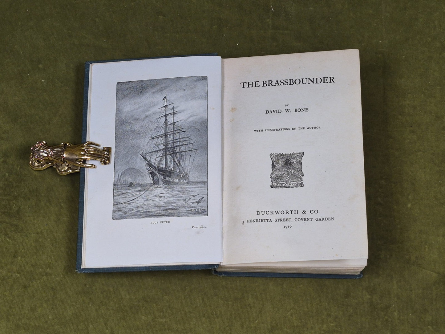 The Brassbounder - David W. Bone , Duckworth 1910 1st Ed, 2nd imp, no DJ3