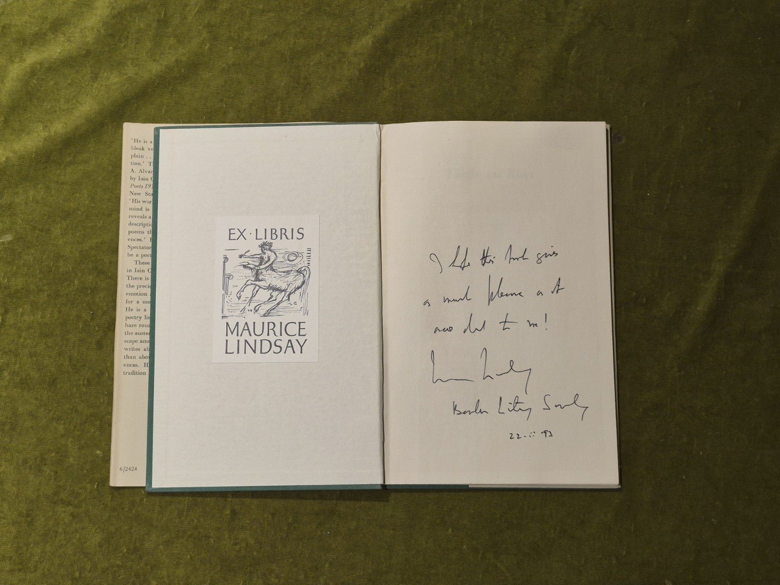 Thistles and Roses - Iain Cicheton Smith w/ Maurice Lindsay Bookplate , E&S 19613