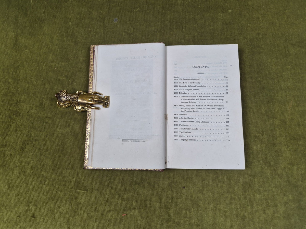 Oxford Prize Poems, Collection of English Poems, 1826, 7th ed, gilted leather4