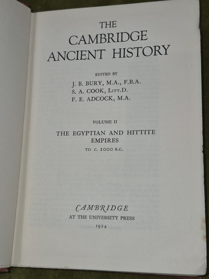 The Cambridge Ancient History Egyptian and Hittite Empires 1924 Volume II5