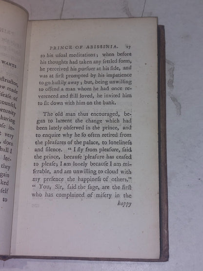 History Of Rasselas The Prince of Abissinia, 6th Ed, 1783 Samuel Johnson 3