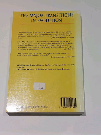 The Major Transitions in Evolution  Eors Szathmary & John Maynard Smith 1997 Pb2