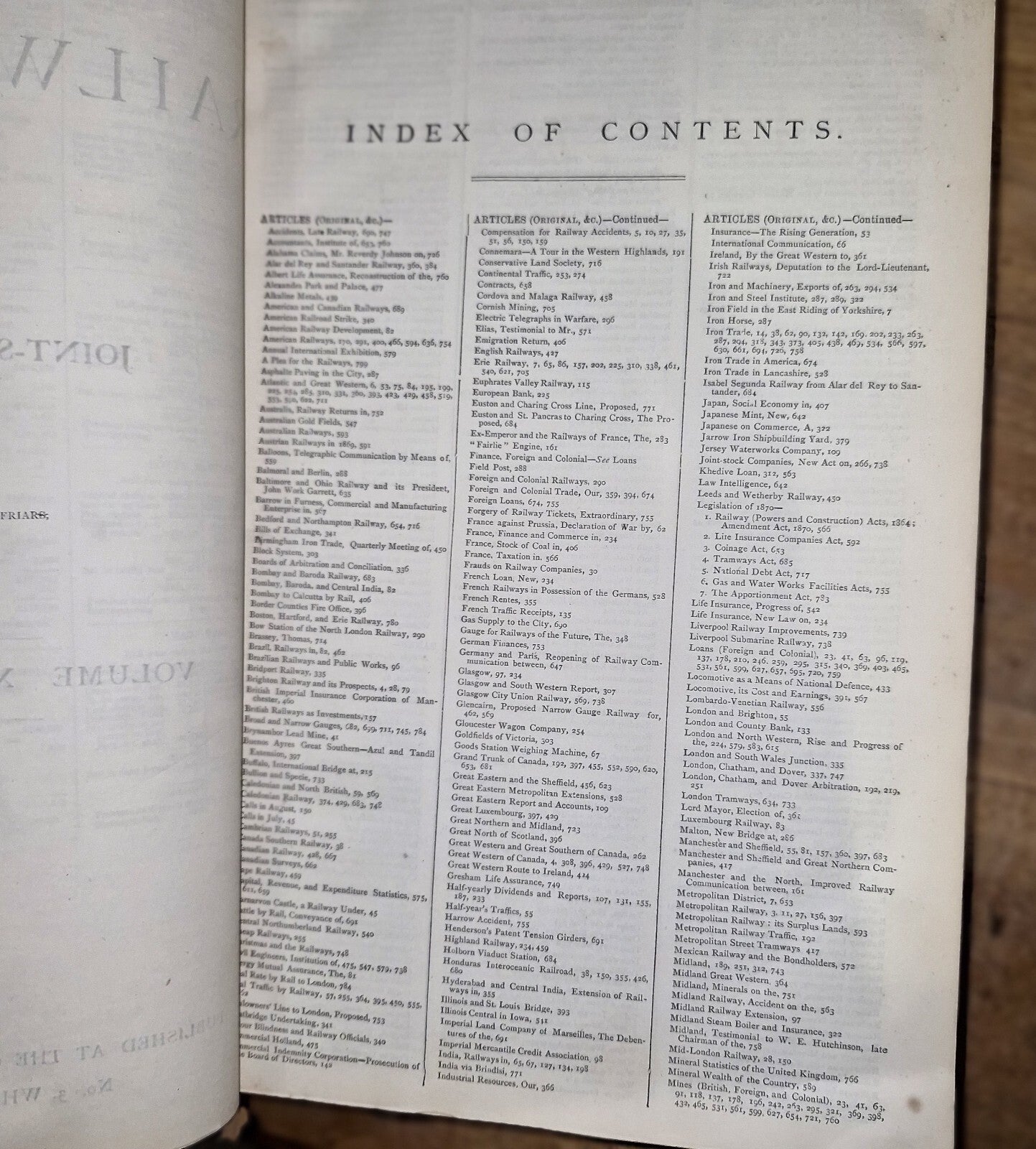 The Railway News For Year 1870 Large Leather-bound Summary Of Statistics & News 7