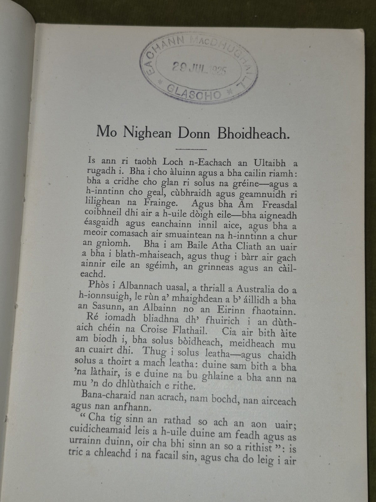 Mo Nighean Donn Bhoidheach Agus Sgeulachdan Eile 19257