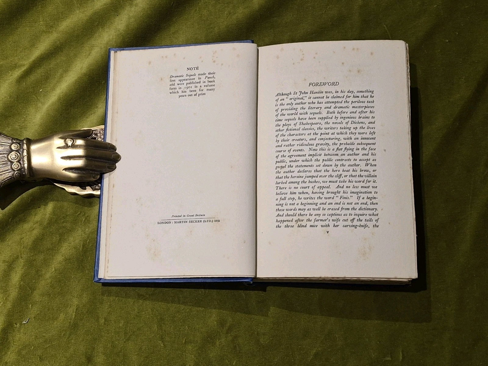 Dramatic Sequels by St John Hankin 1925 Hardback5