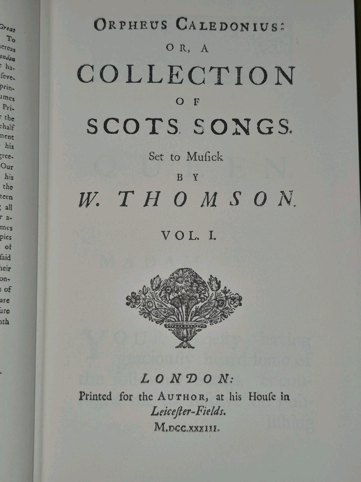 Orpheus Caledonius A Collection of Scots Songs William Thomason 1972 Facsimile6