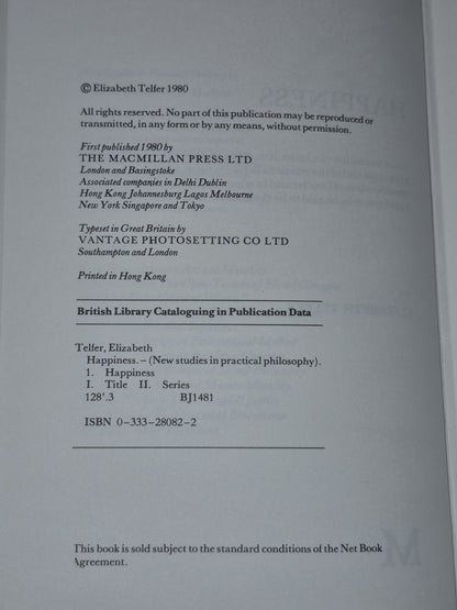 Happiness Elizabeth Telfer 1980 Hardcover SIGNED Letter4