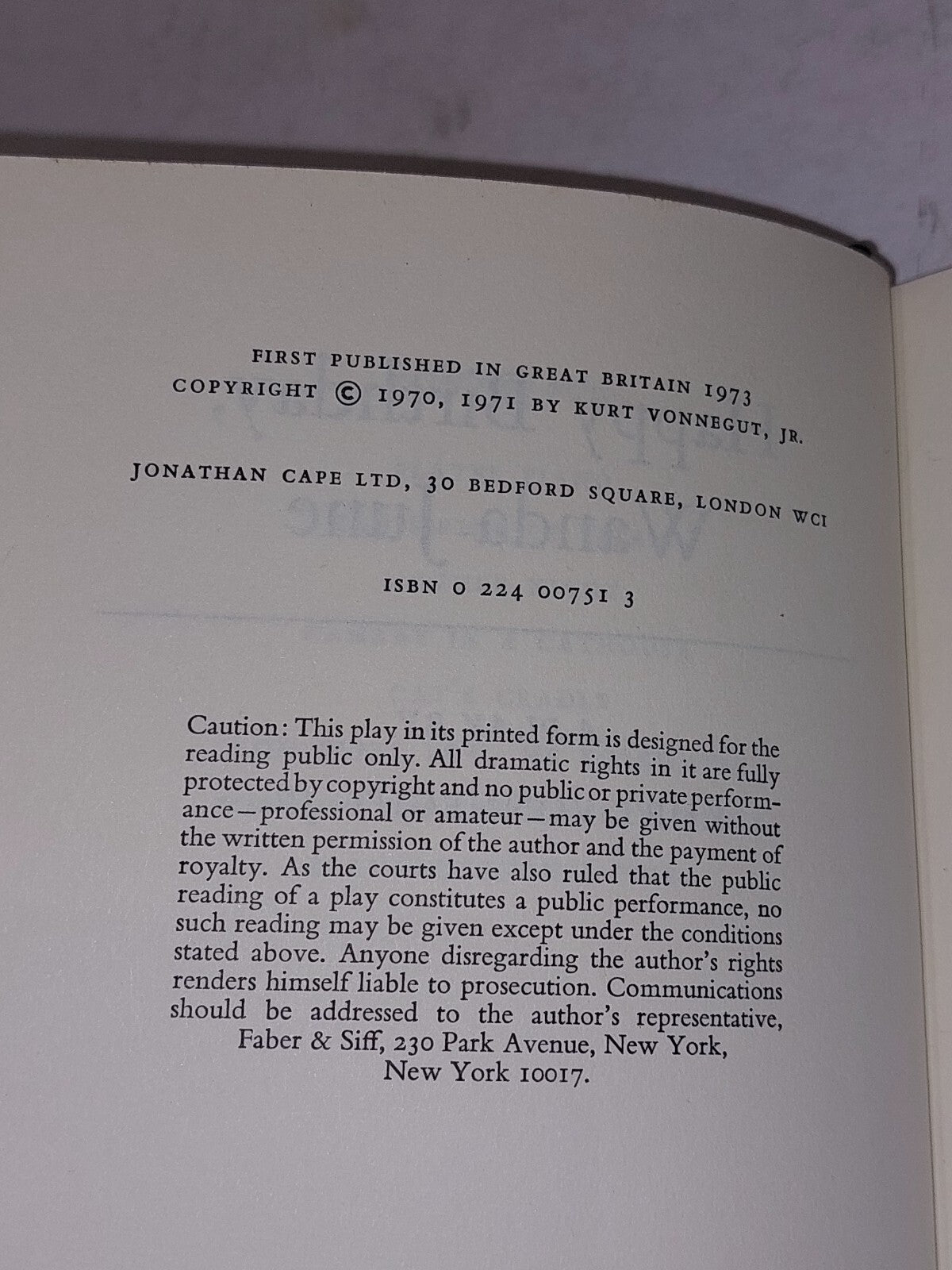 Happy Birthday, Wanda June By Kurt Vonnegut Jr (1973) 1st Uk Edition Hb Book6