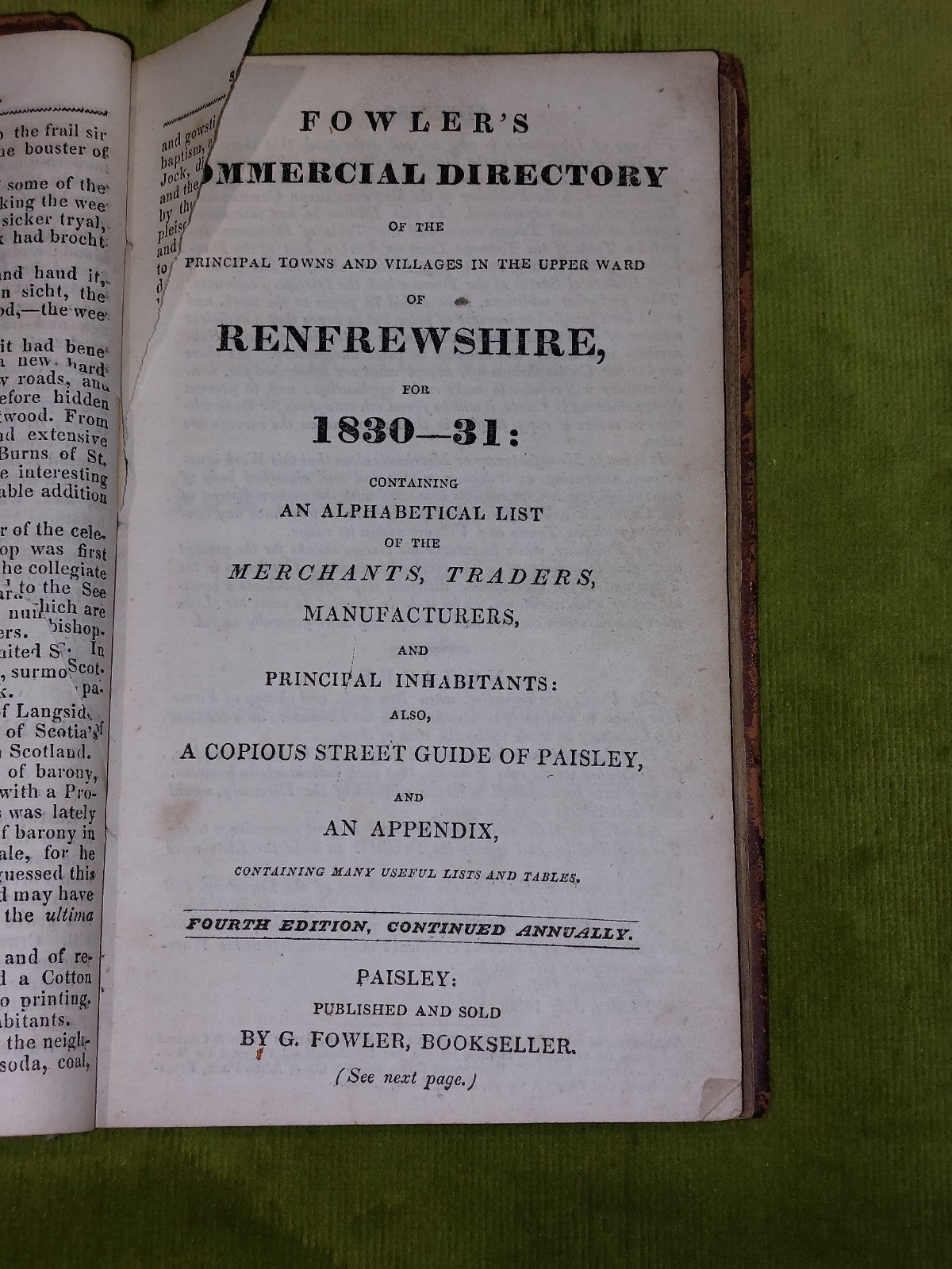 SET Fowler's Directory of Upper Renfrewshire 1830-31 & Lower 1834-35 - 2 Volumes12