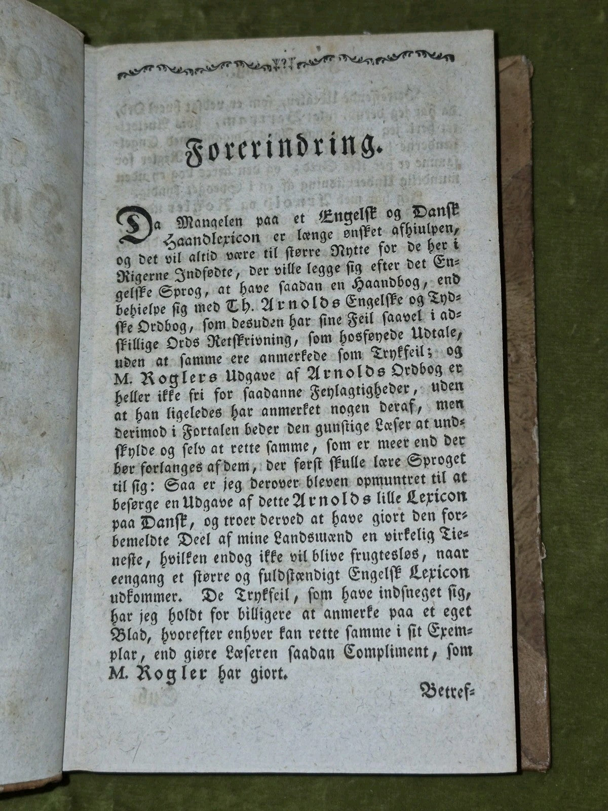 A Compleat Vocabulary English and Danish 1784 Theodor Arnold5
