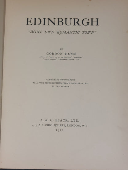 EDINBURGH: Mine Own Romantic Town by Gordon Home (1927)5