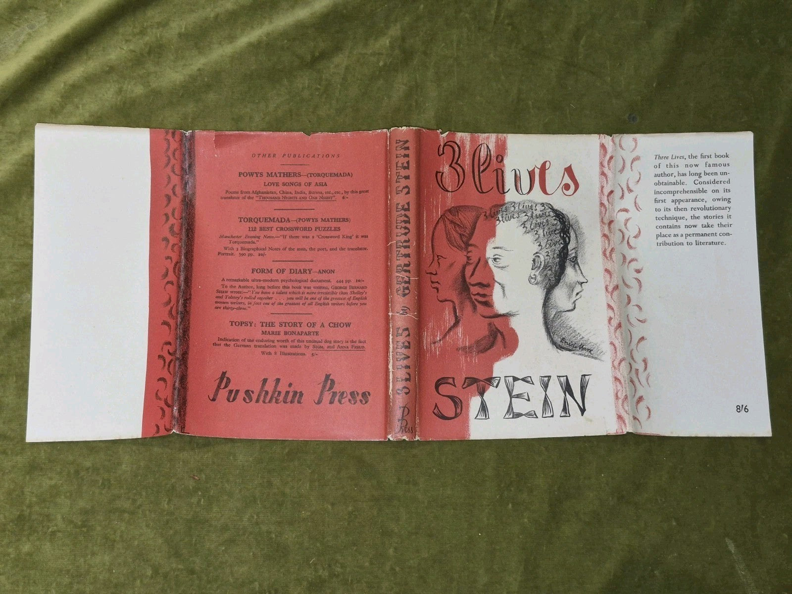 Three Lives Gertrude Stein 1945 Second Edition HB DJ3