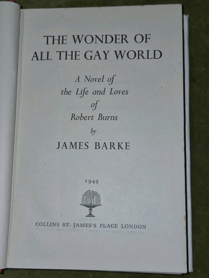 James Barke Robert Burns The Wind that Shakes the Barley First Editions Job Lot16