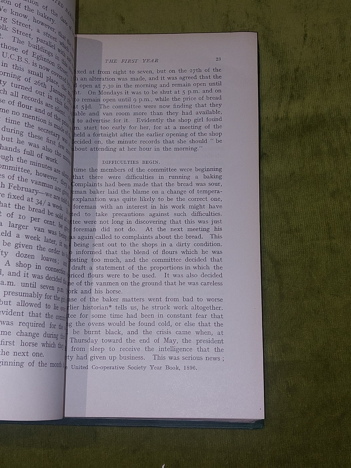 History of the United Cooperative Baking Society By William Reid 1920 1st Ed Hb3