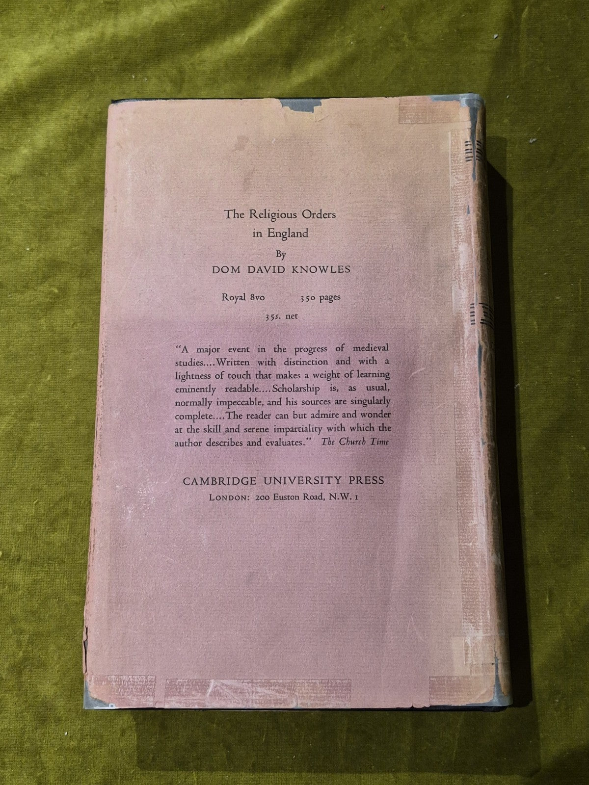 Monastic Order in England Dom David Knowles 1950 Hardback Book2