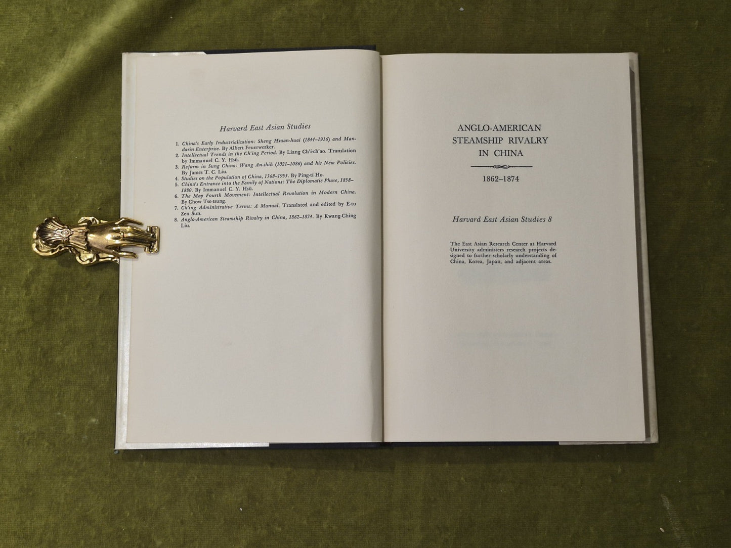Anglo-american Steamship Rivalry in China 1862-1874 - Kwang-Ching Liu , 1962 1st4