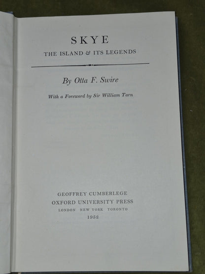 Skye the Islands and Its Legends 1952 First Edition Otta F Swire2