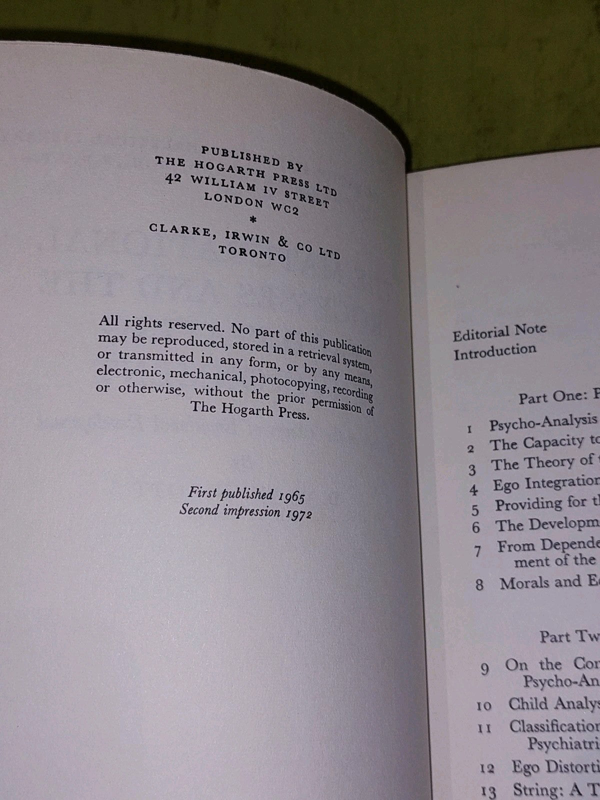 The Maturational Processes & the Facilitating Environment (1972) D. W. Winnicot 6