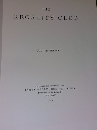 The Regality Club Complete 4 Volume Set (1889) Glasgow University Maclehose3