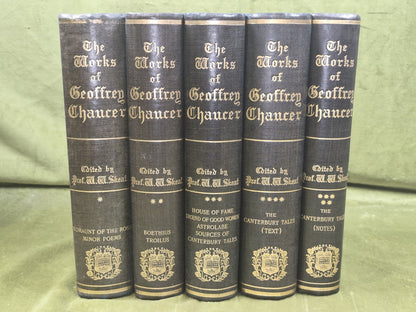 The Complete Works of Geoffrey Chaucer 1894 Oxford Clarendon 5 Vols0