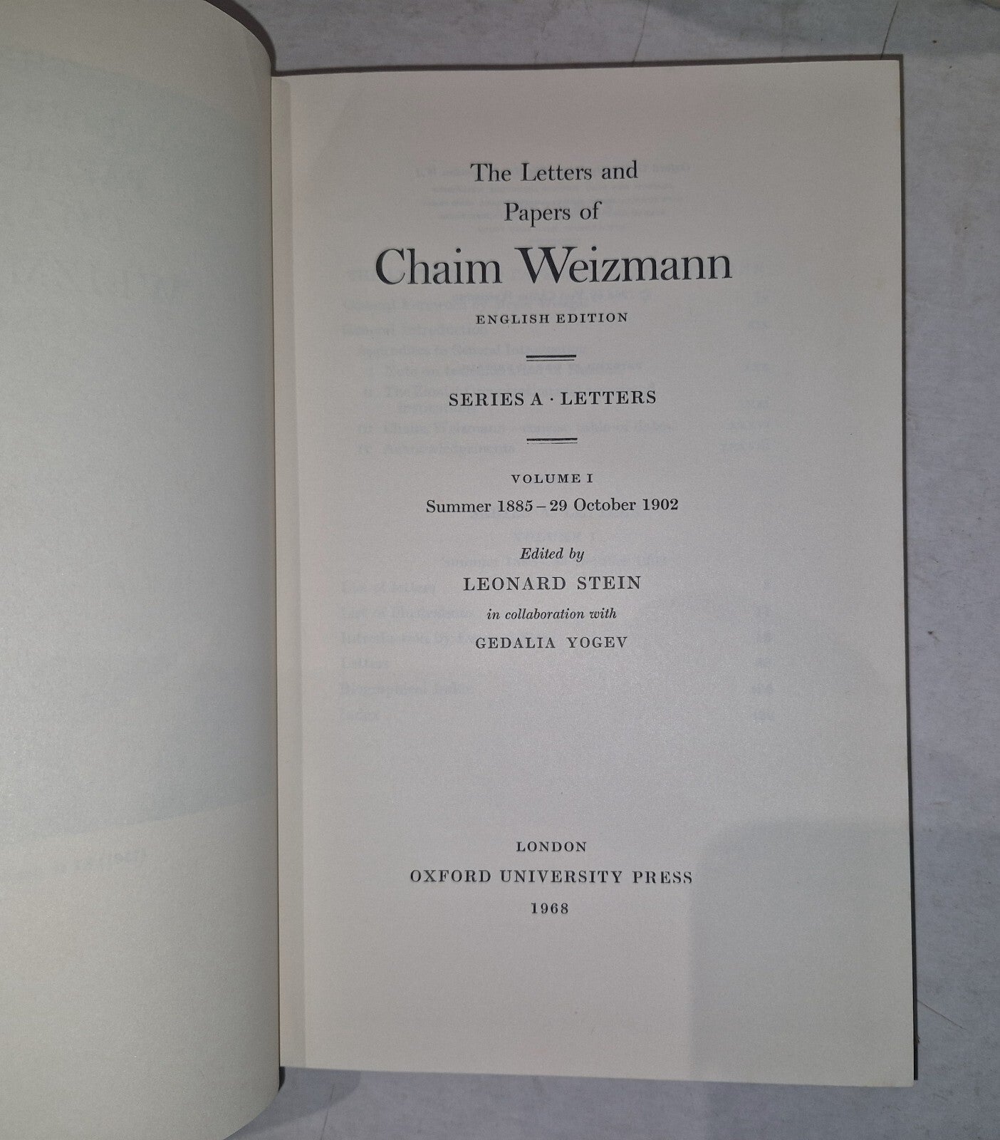 LETTERS AND PAPERS OF CHAIM WEIZMANN VOLUMES 1,3,4,5,6,7 Will Split.3