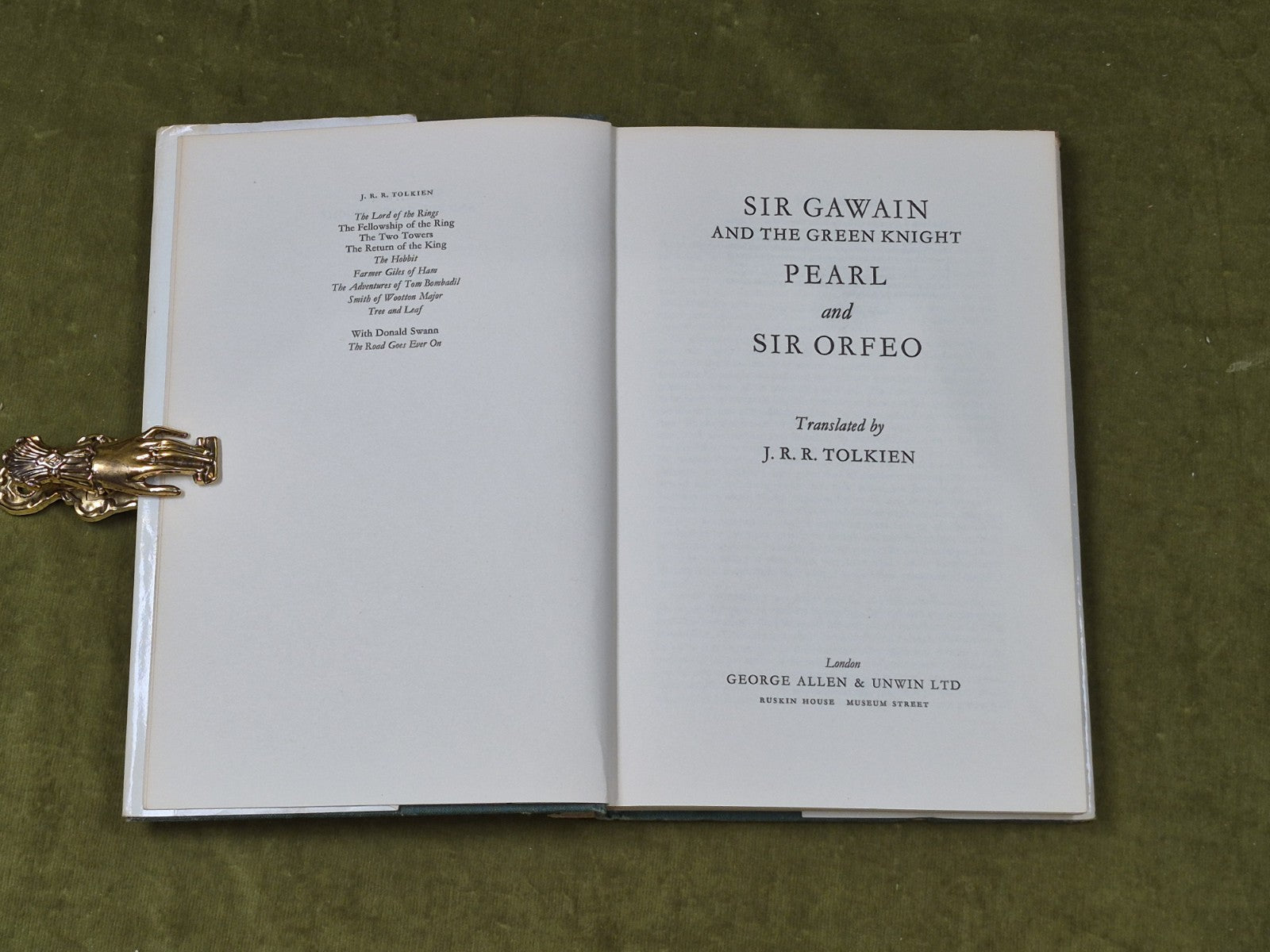 Sir Gawain and the Green Knight - J R R Tolkein , Allen & Unwin 1975 1st HB DJ3