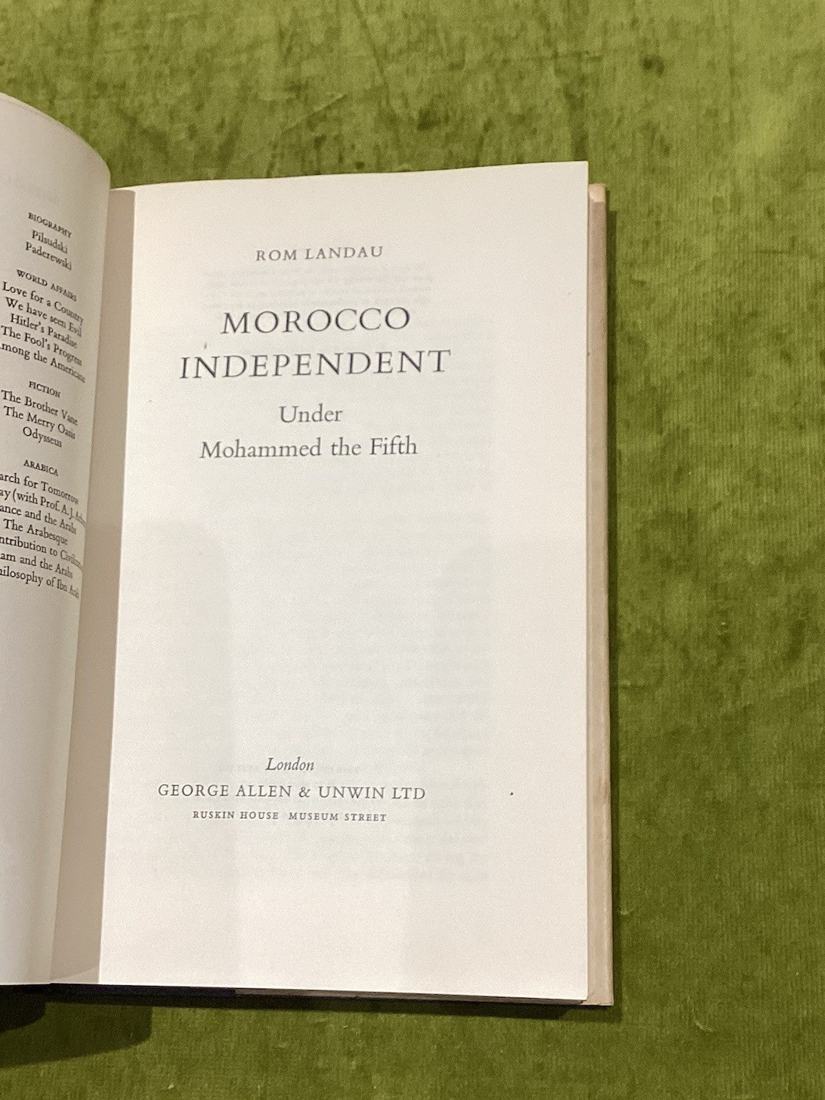 Morocco Independent Under Mohammed The Fifth  Rom Landau (1961) 1st Ed Hb Dj5