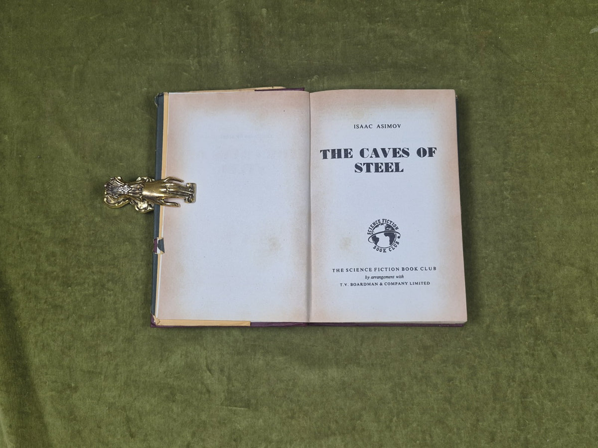 THE CAVES OF STEEL 1956 - Sci Fi Book Club - ISAAC ASMIOV - HB DJ SFBC4