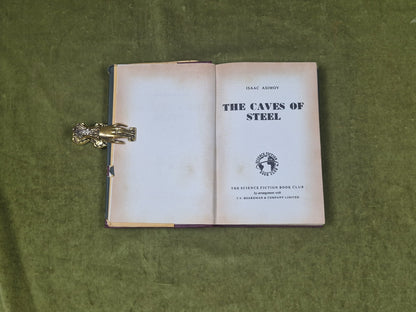 THE CAVES OF STEEL 1956 - Sci Fi Book Club - ISAAC ASMIOV - HB DJ SFBC4