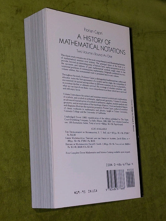 Dover Books on Mathematics Ser.: History of Mathematical Notations : Two Volumes1