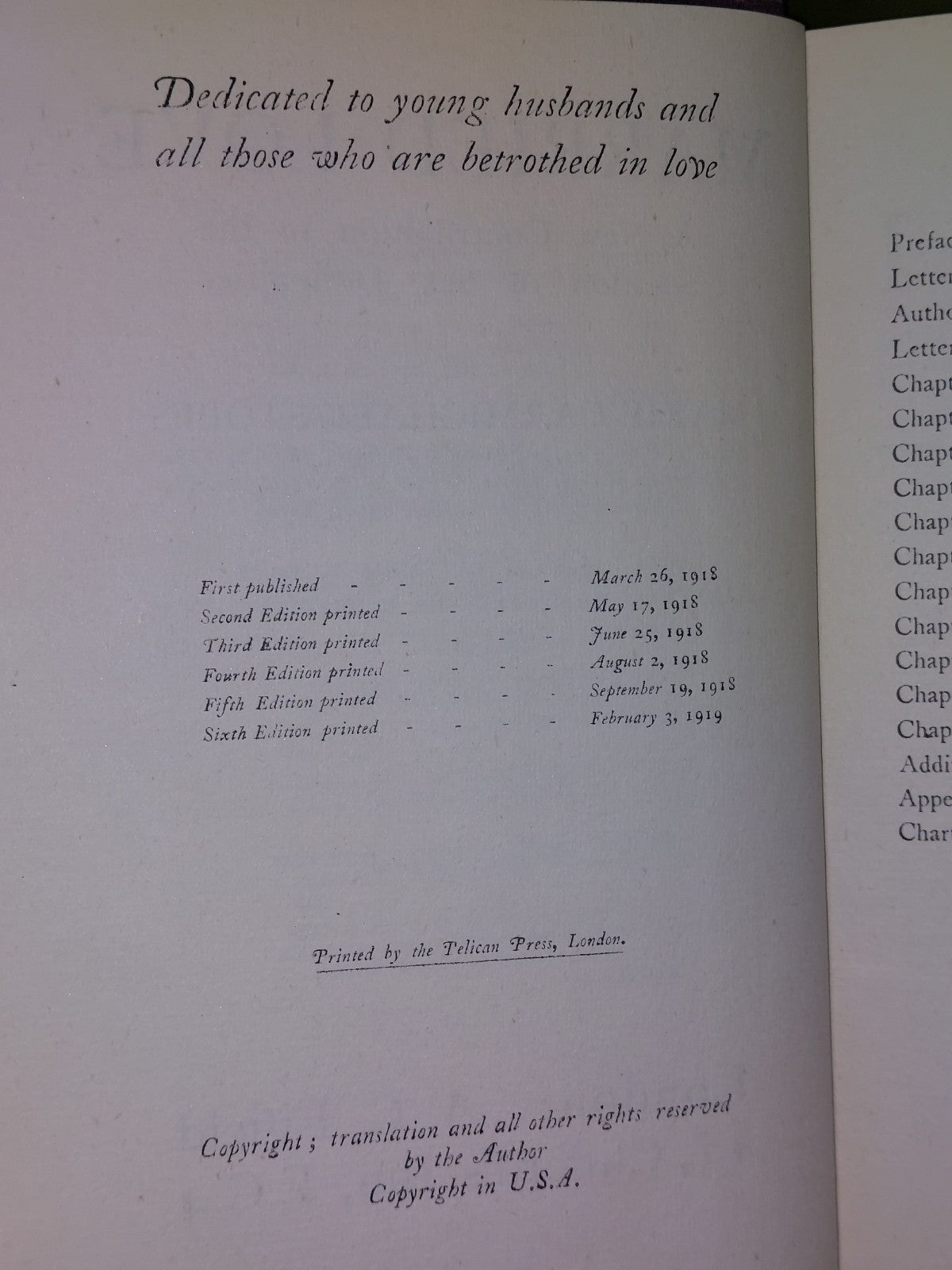 Married Love (1919 Sixth Impression) Marie Stopes3