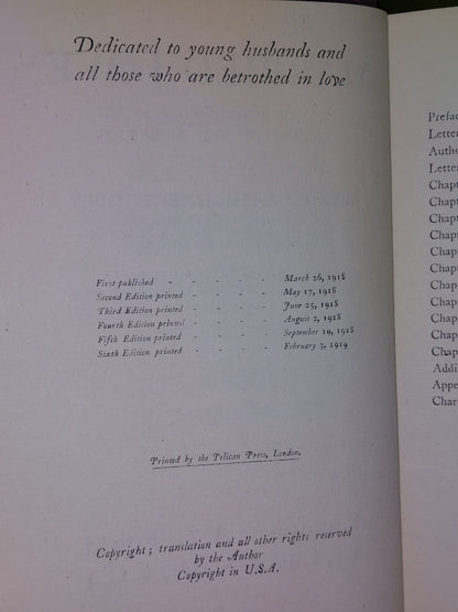 Married Love (1919 Sixth Impression) Marie Stopes3