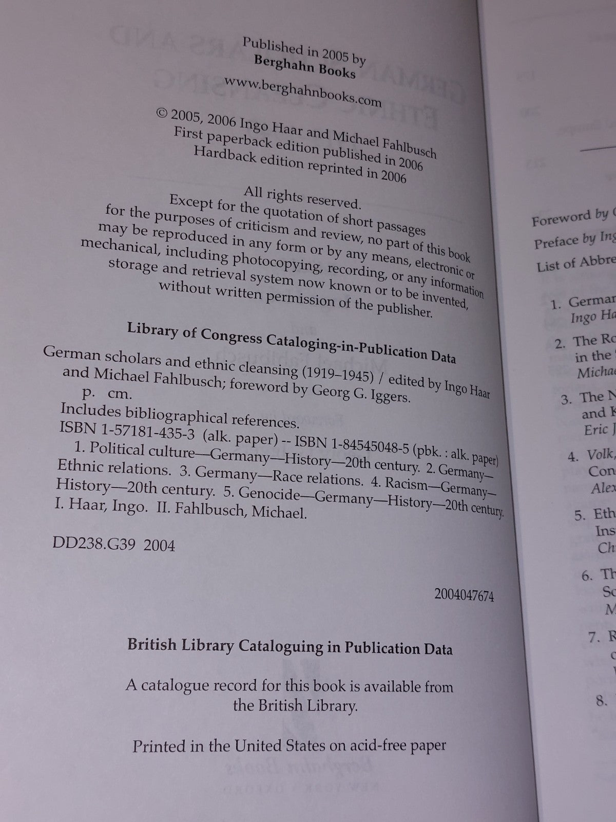 Michael Fahlbus German Scholars and Ethnic Cleansing (Hardback) (2006)3
