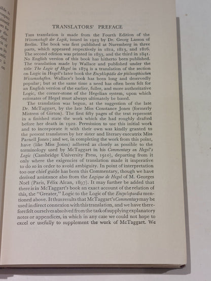 Hegel's Science of Logic [Vol. 1] 1st Ed 3rd Imp (1961) Hb Book7