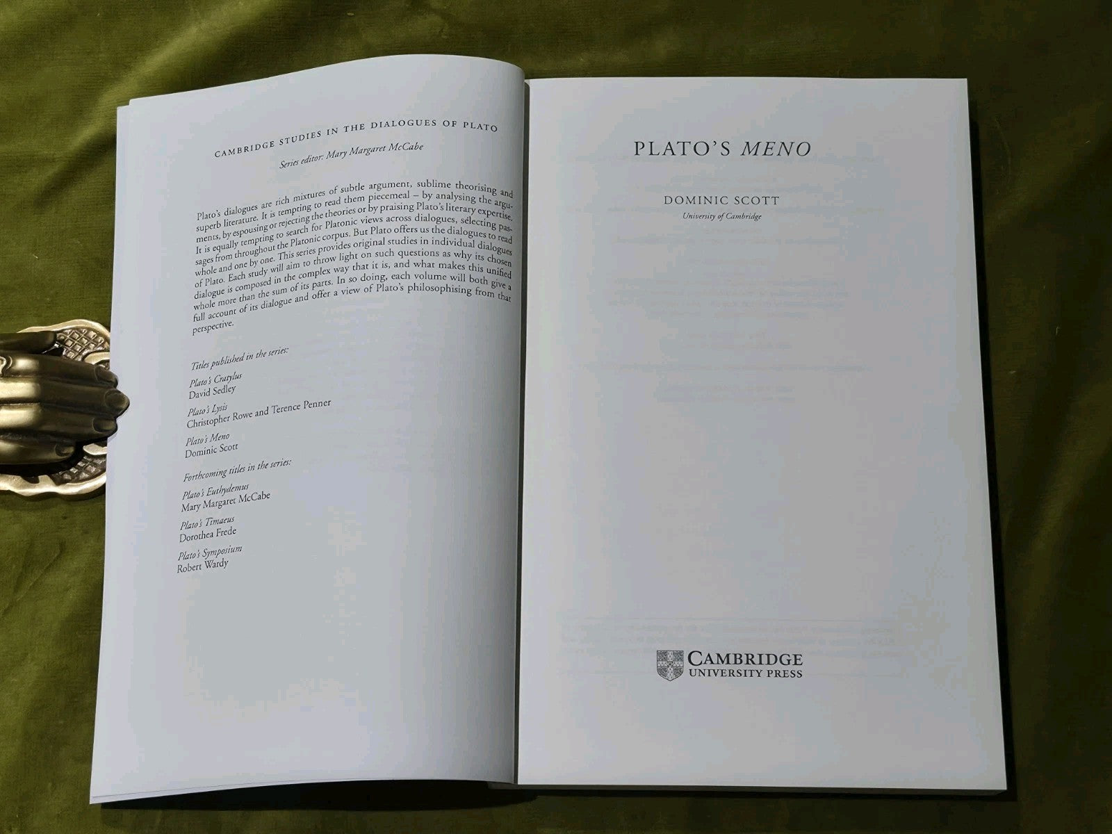 Plato's Meno. Cambridge Studies in the Dialogues of Plato. Dominic Scott3