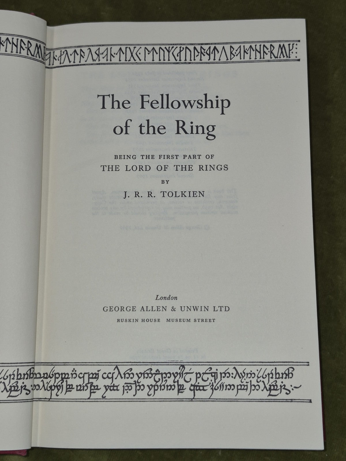 The Fellowship of the Ring Second Edition Second Impression 1967 Tolkien HB DJ6