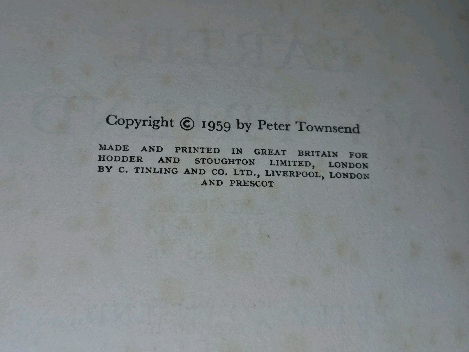 Peter Townsend Earth My Friend 1959 Hodder & Stoughton HB jacket First5
