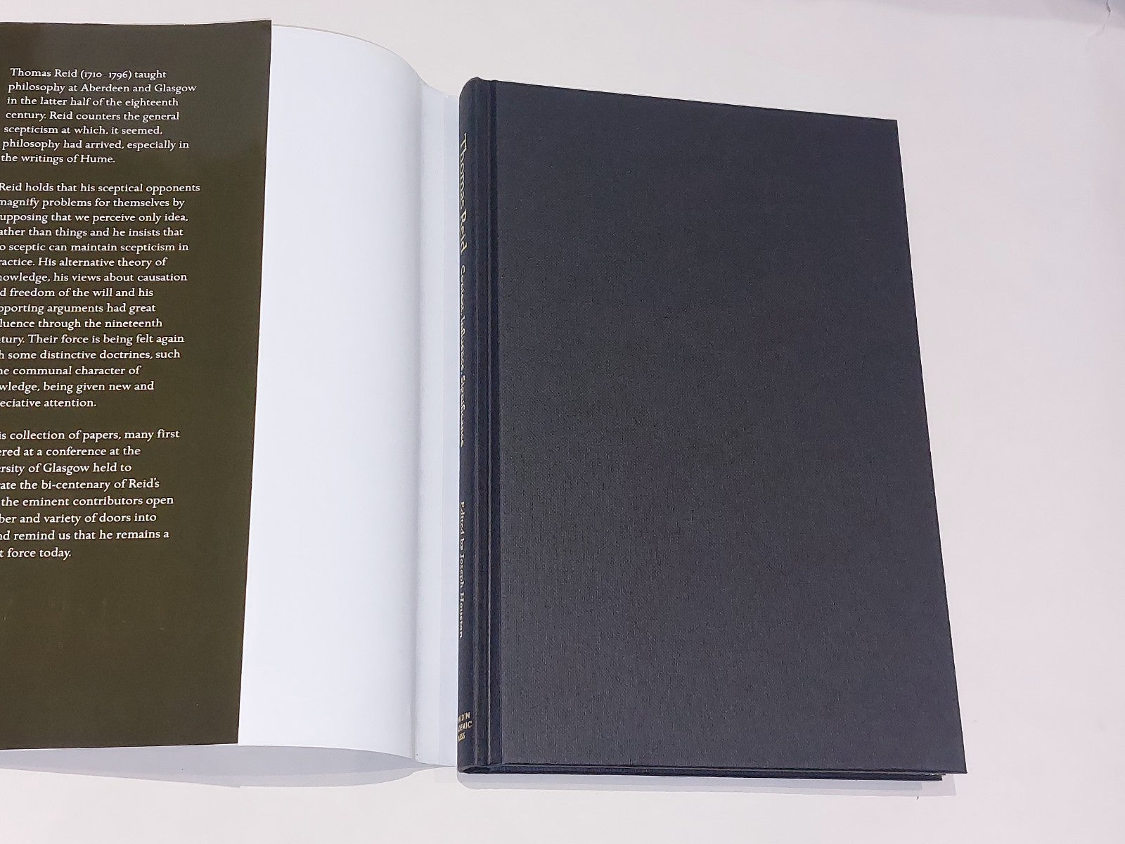 Thomas Reid : Context, Influence, Significance By J Houston 2004 Hb2