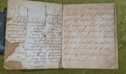 19th Century Handwritten Recipe /Cookery Book, Children's - Dumbarton Circa 185010