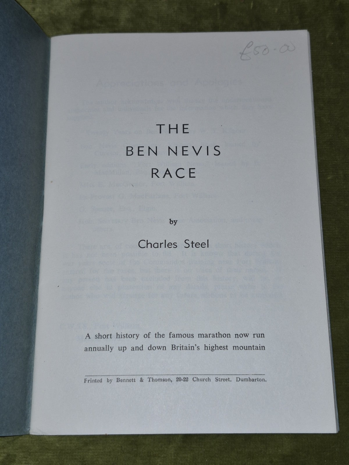 The Ben Nevis Race by Charles Steel (1956) with Sir James Wordie letters2