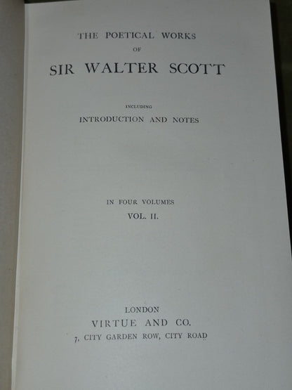 Poetical Works of Sir Walter Scott Complete Set 4 Volumes (Virtue and Co) c.191014