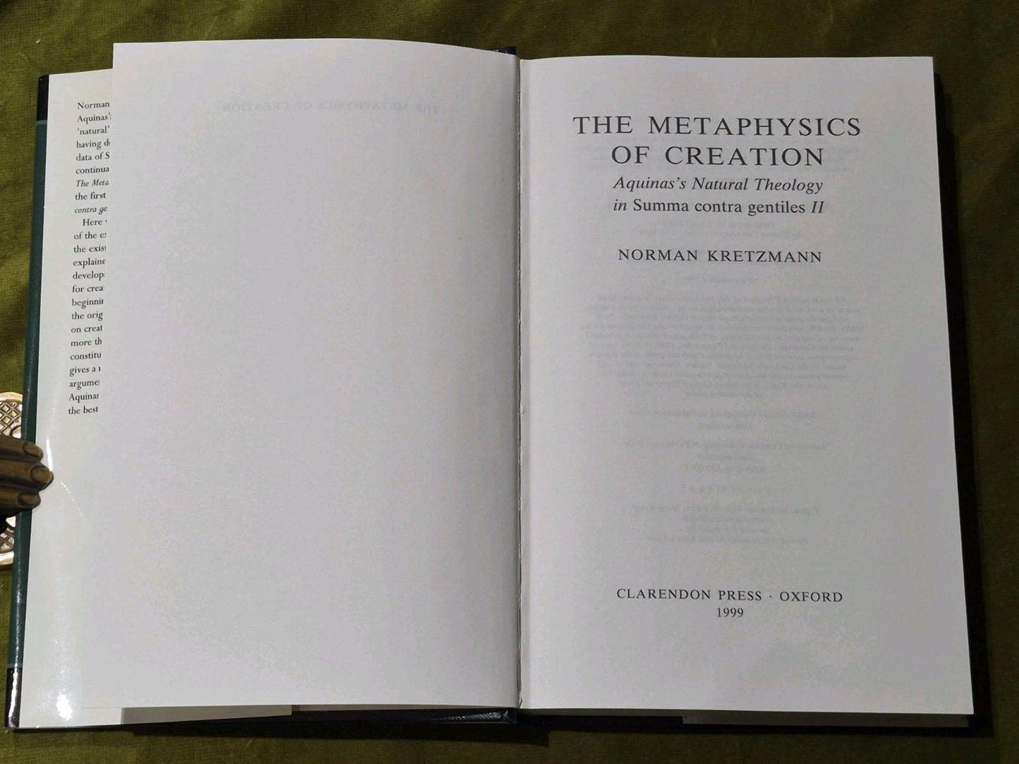 Norman Kretzmann  The Metaphysics of Creation: Aquinas's Natural Theology HB/DJ3