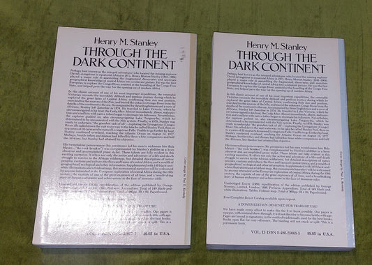 Henry M. Stanley Through The Dark Continent Vol 1 & 2 [Dover] 1988 Books & Map1